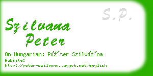 szilvana peter business card
